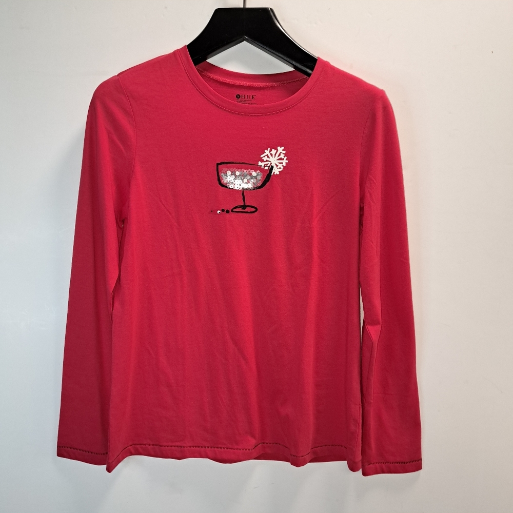 HUE Red Long Sleeve Pajama Top